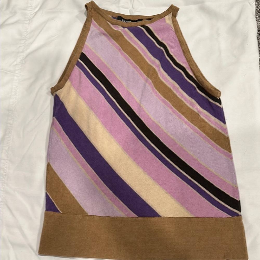 Express Pink and Purple Sleeveless Tank Top